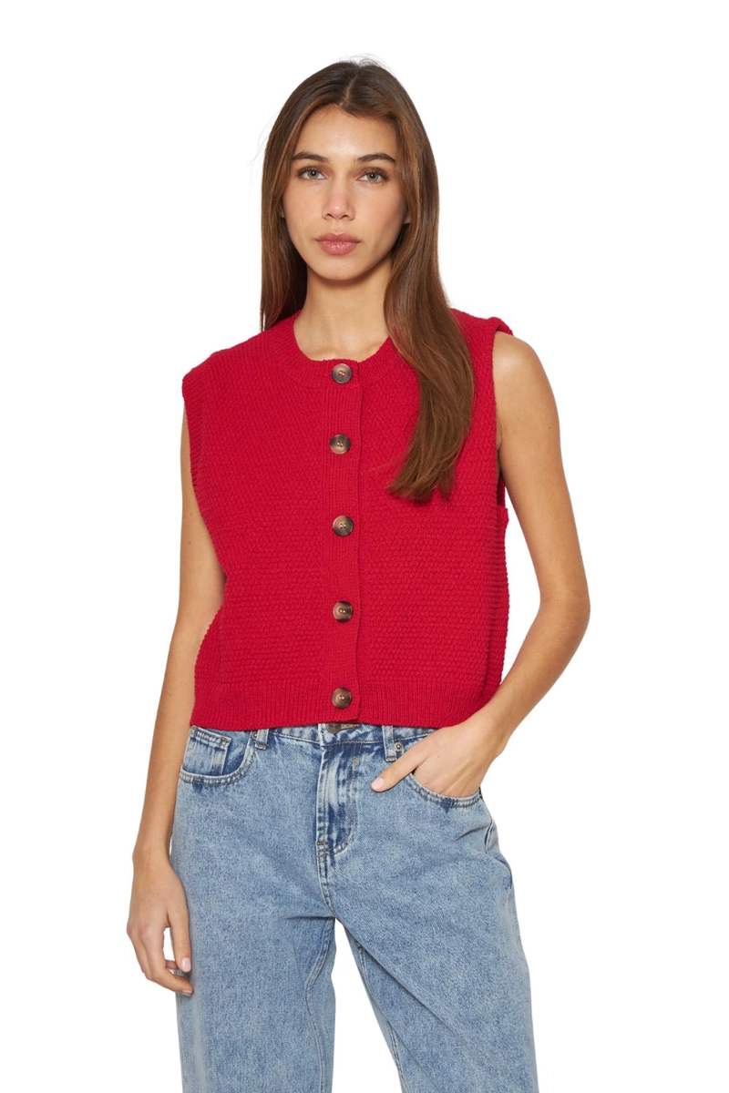 CHALECO JULIA SIN MANGAS ROJO JACINTA TIENDA - 2