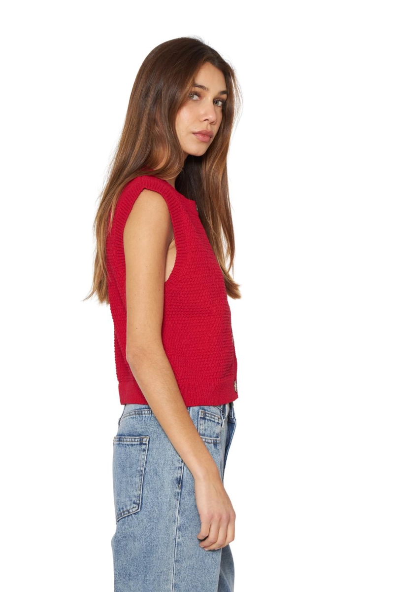 CHALECO JULIA SIN MANGAS ROJO JACINTA TIENDA - 3