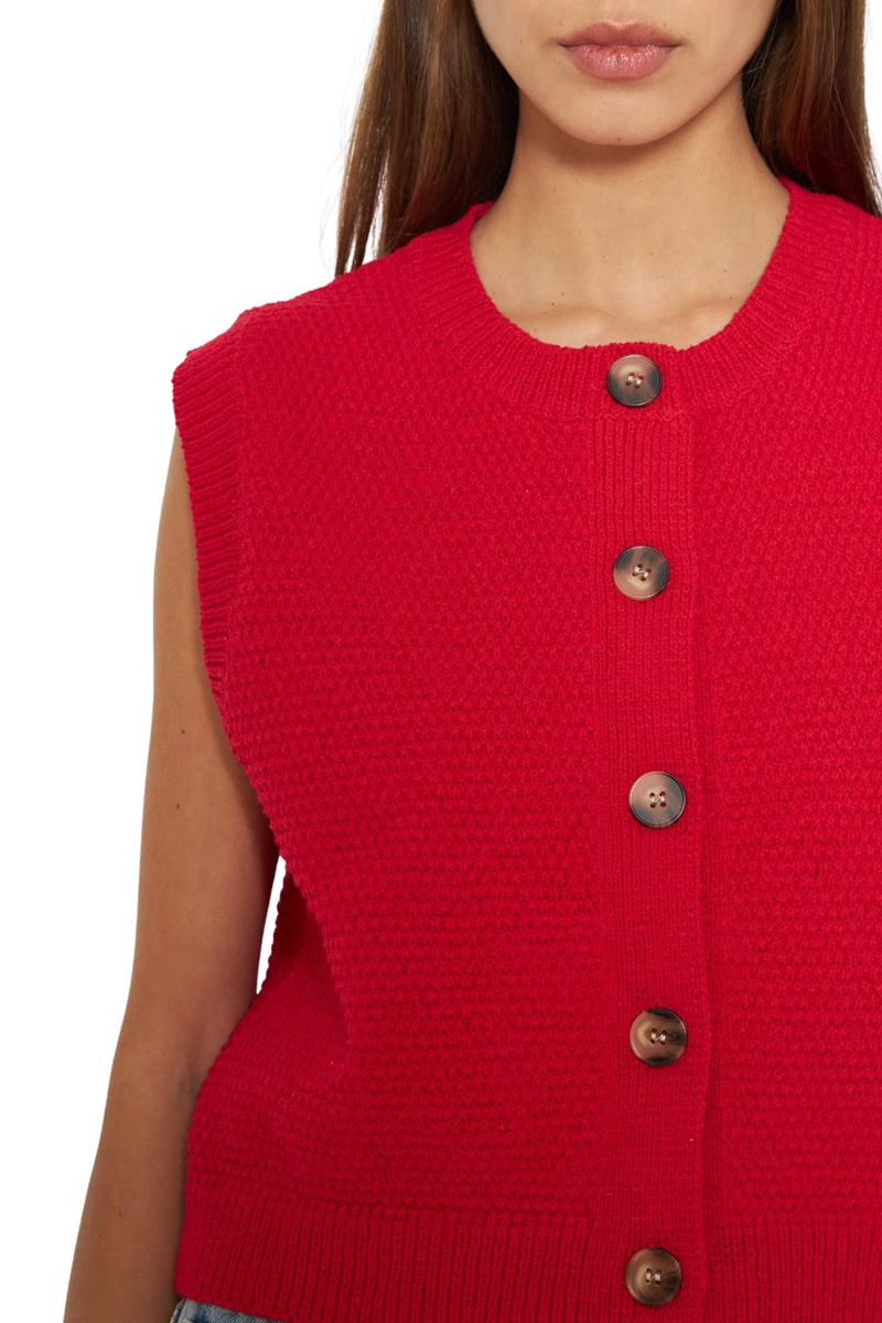 CHALECO JULIA SIN MANGAS ROJO JACINTA TIENDA - 5