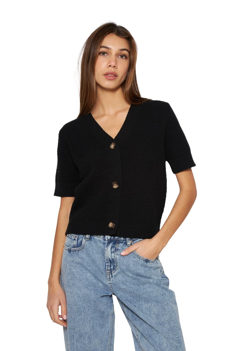 CHALECO SOFIA MANGA CORTA NEGRO JACINTA TIENDA - 2