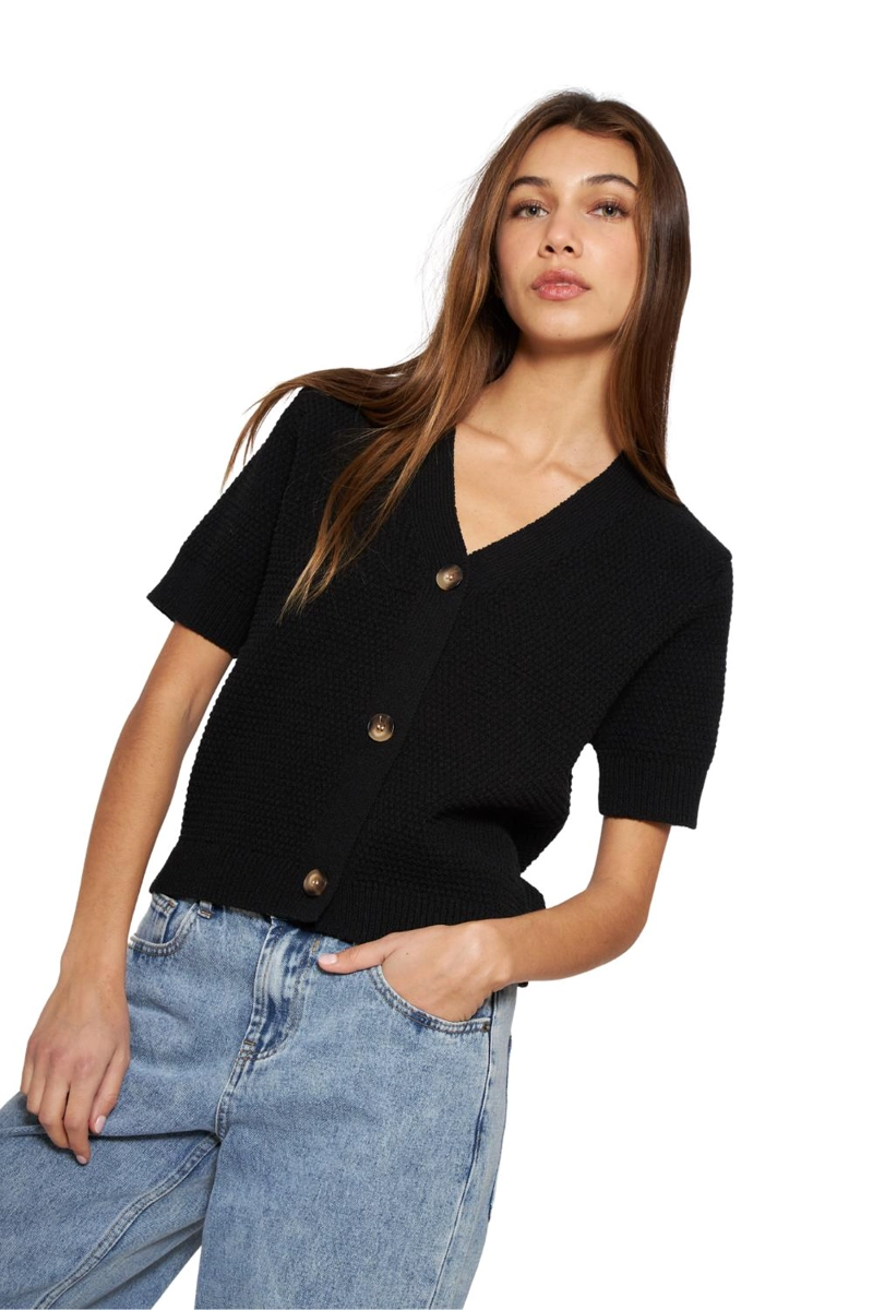 CHALECO SOFIA MANGA CORTA NEGRO JACINTA TIENDA - 4