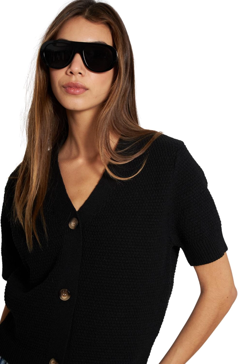 CHALECO SOFIA MANGA CORTA NEGRO JACINTA TIENDA - 5