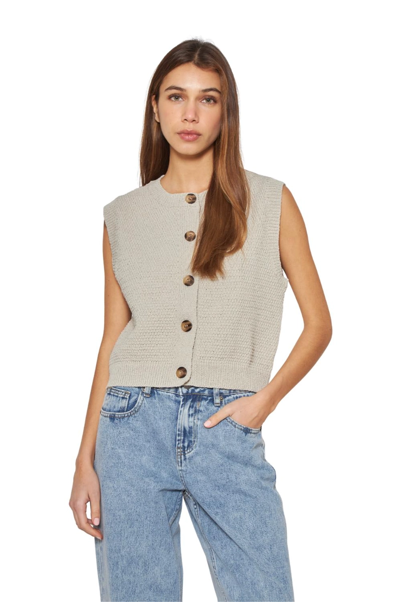 CHALECO JULIA SIN MANGAS CRUDO JACINTA TIENDA - 1