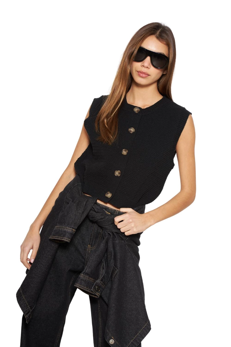 CHALECO JULIA SIN MANGAS NEGRO JACINTA TIENDA - 4