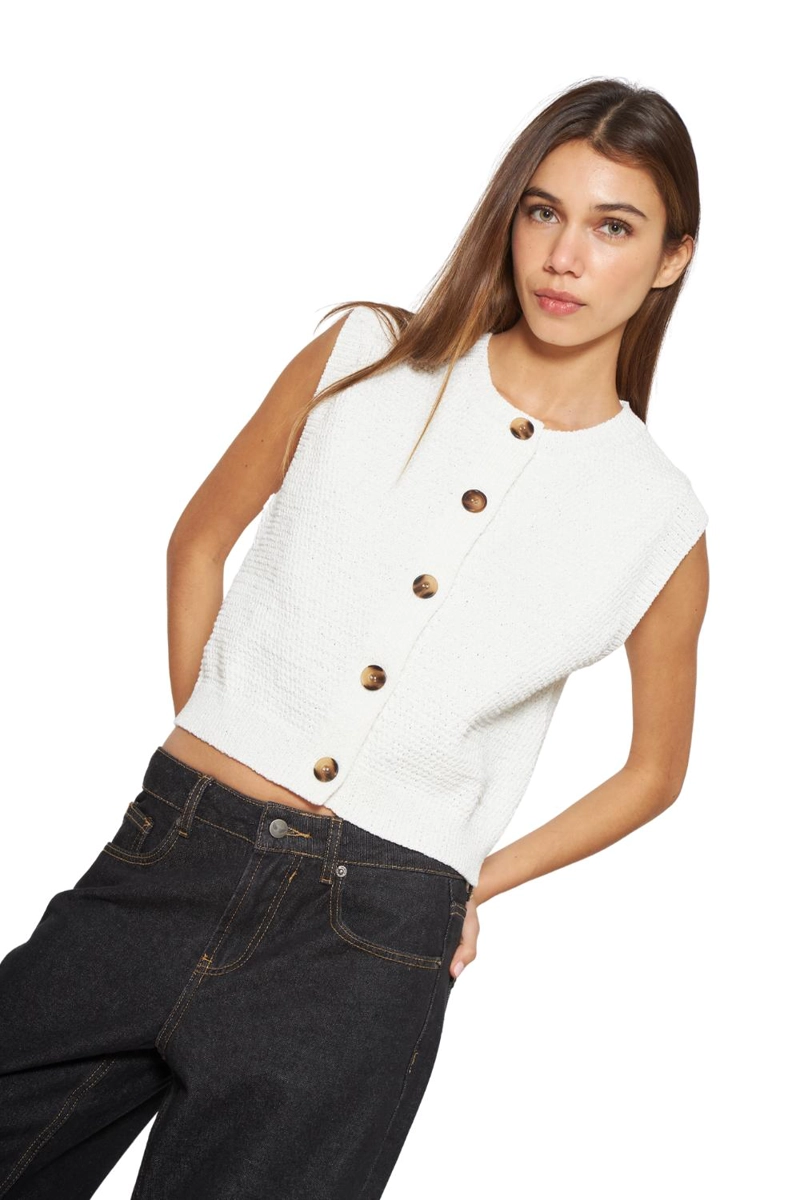 CHALECO JULIA SIN MANGAS BLANCO JACINTA TIENDA - 4