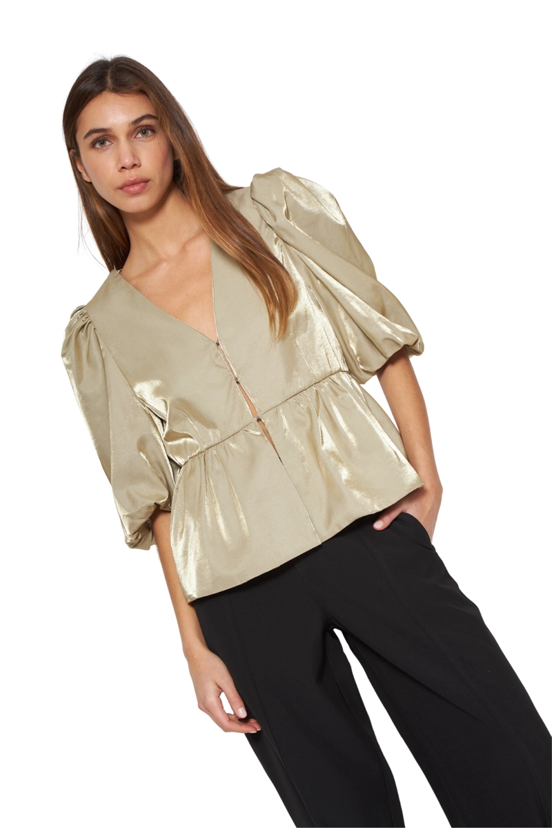 BLUSA SIENA BRIGHT PEPLUM DORADA JACINTA TIENDA - 1