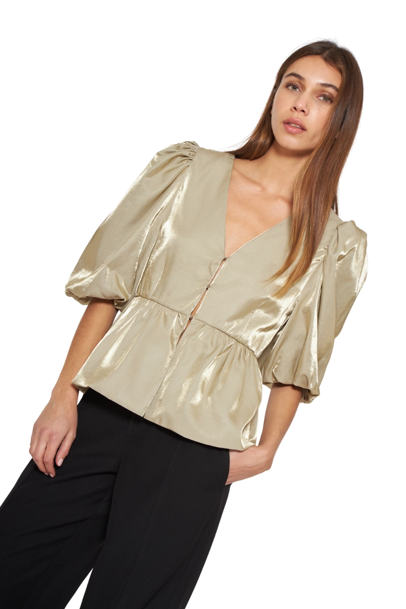 BLUSA SIENA BRIGHT PEPLUM DORADA JACINTA TIENDA - 2