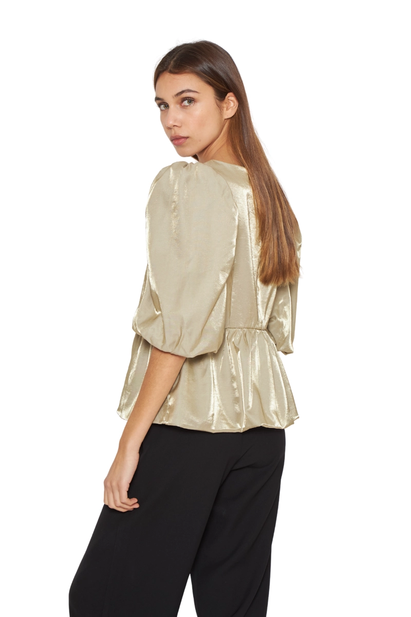 BLUSA SIENA BRIGHT PEPLUM DORADA JACINTA TIENDA - 4