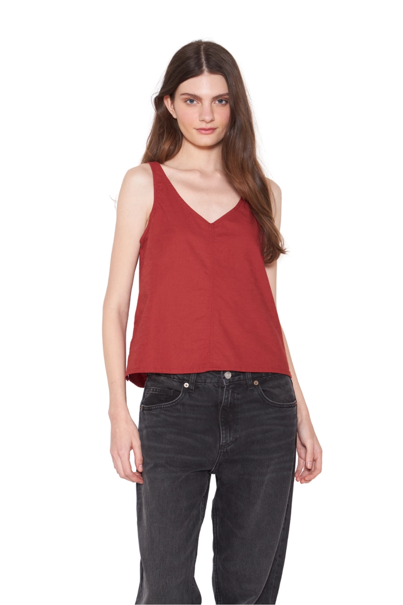 POLERA LINO TERRACOTA JACINTA TIENDA - 2
