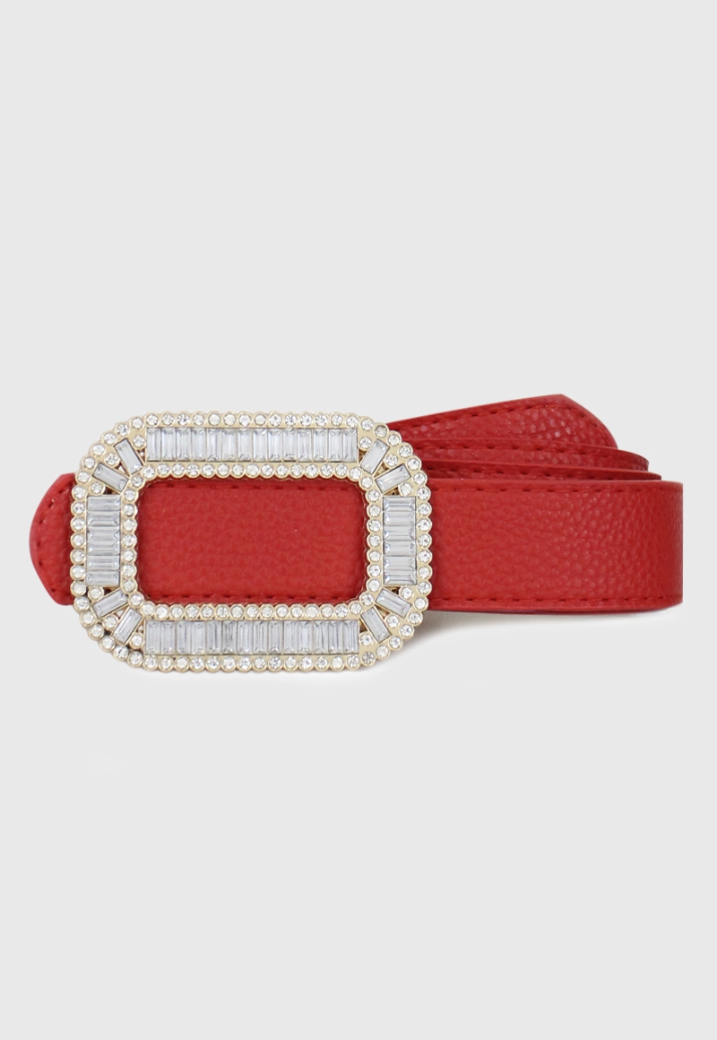 CINTURÓN ECOCUERO CARVEN ROJO MUJER AMAIA - 1
