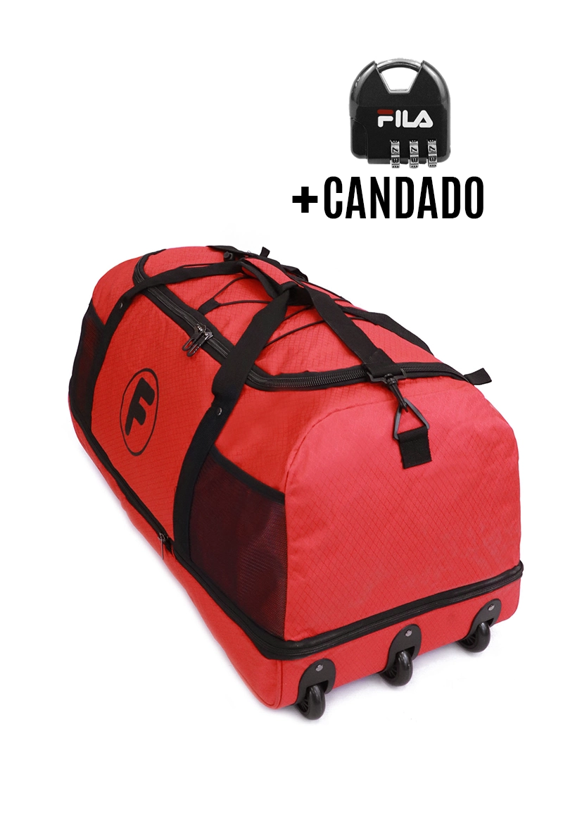 BOLSO GOLIAT ENROLLABLE F LA MALETA DE CHILE ROJO 130L CON RUEDAS + CANDADO - 1