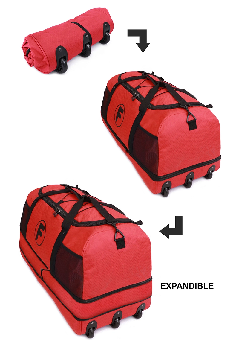 BOLSO GOLIAT ENROLLABLE F LA MALETA DE CHILE ROJO 130L CON RUEDAS + CANDADO - 2