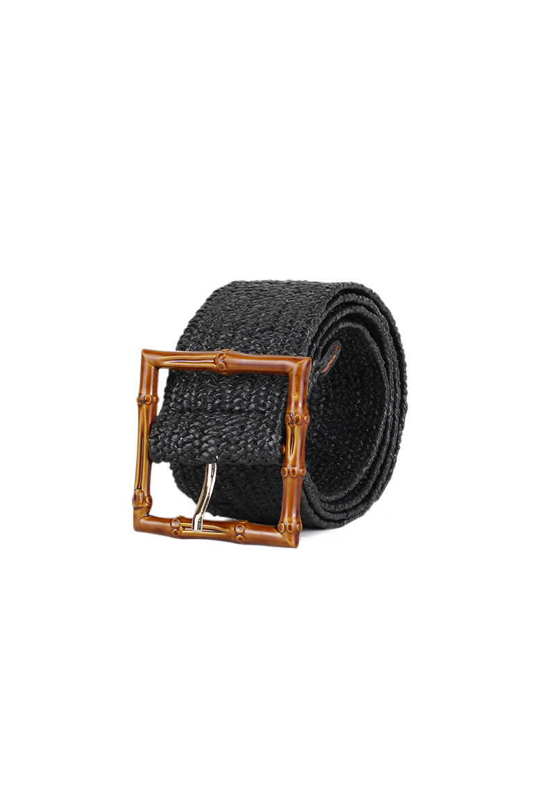 CINTURÓN ECOCUERO CARVEN RAFFIA NEGRO MUJER NAPIER - 1
