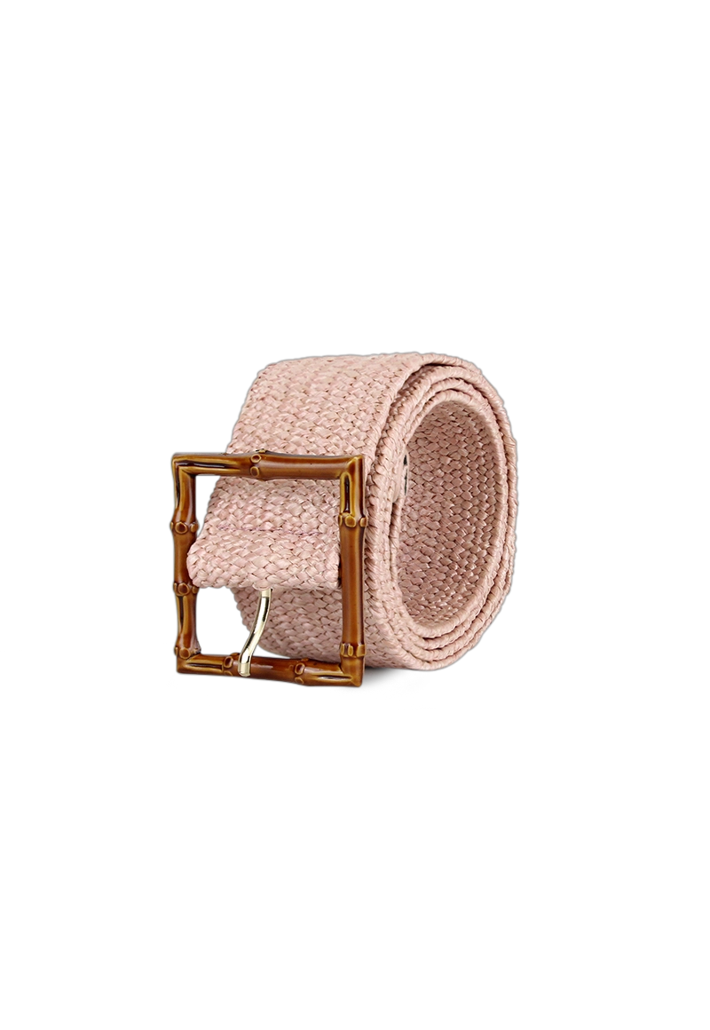 CINTURÓN ECOCUERO CARVEN RAFFIA ROSADO MUJER NAPIER ROSA - 1