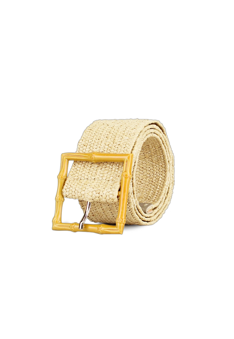 CINTURÓN ECOCUERO CARVEN RAFFIA BEIGE MUJER BLUFF - 1