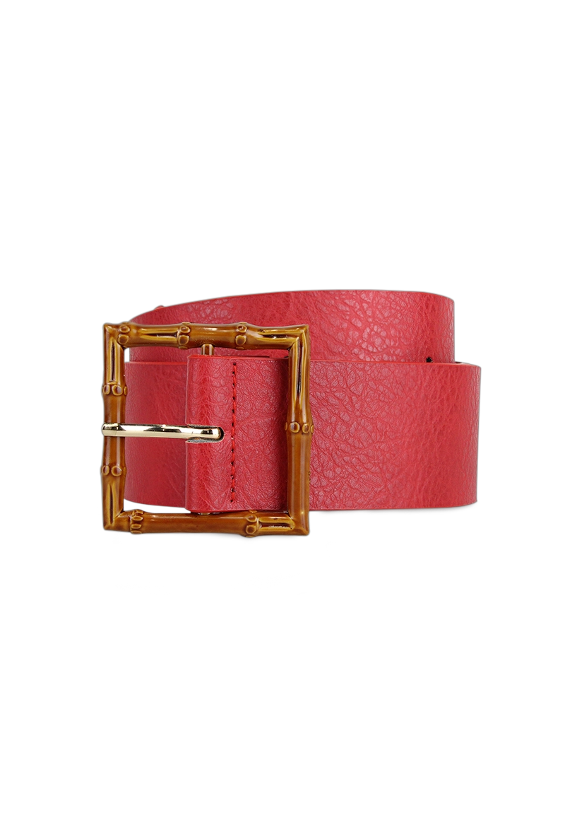 CINTURÓN ECOCUERO CARVEN ROJO MUJER TAUPO - 1