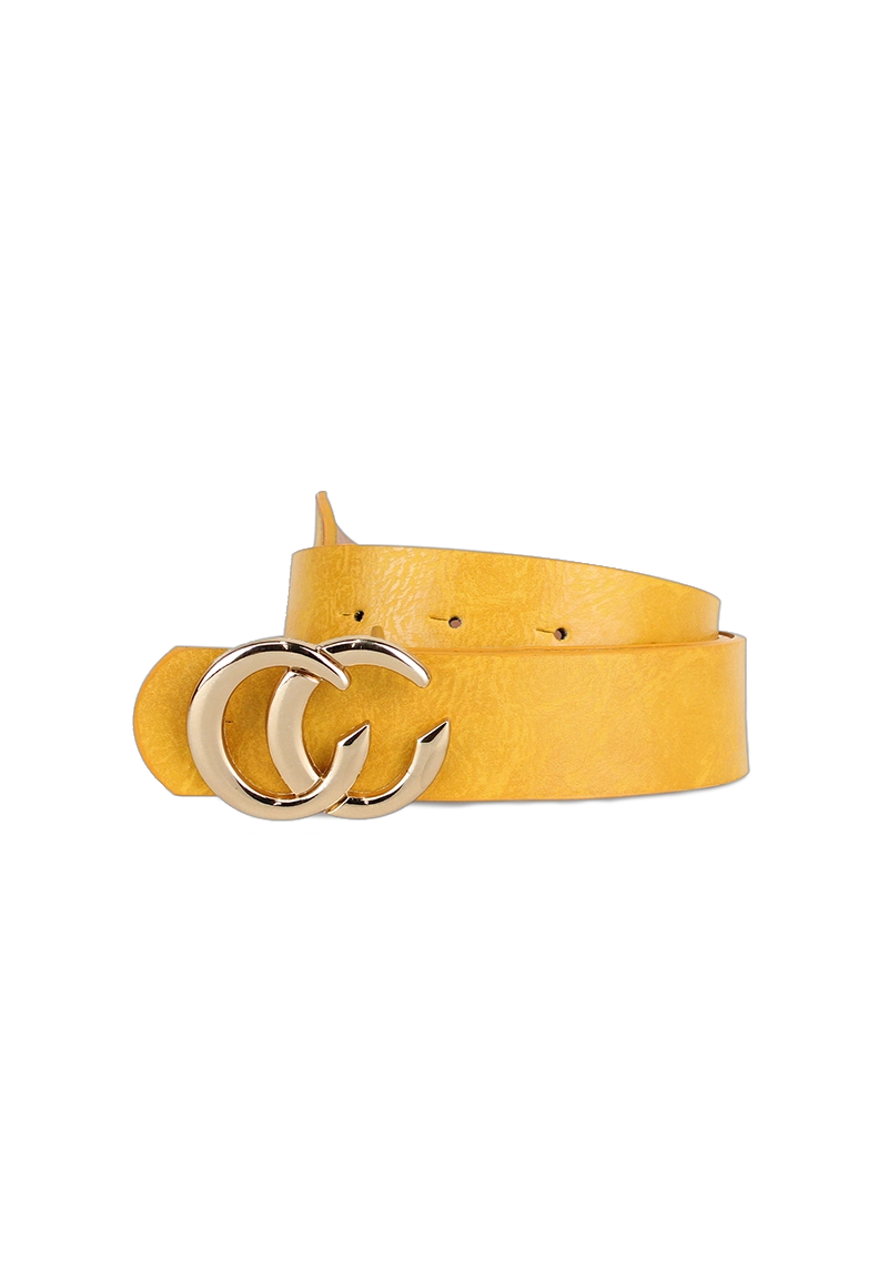 CINTURÓN ECOCUERO CARVEN AMARILLO MUJER FARO - 1