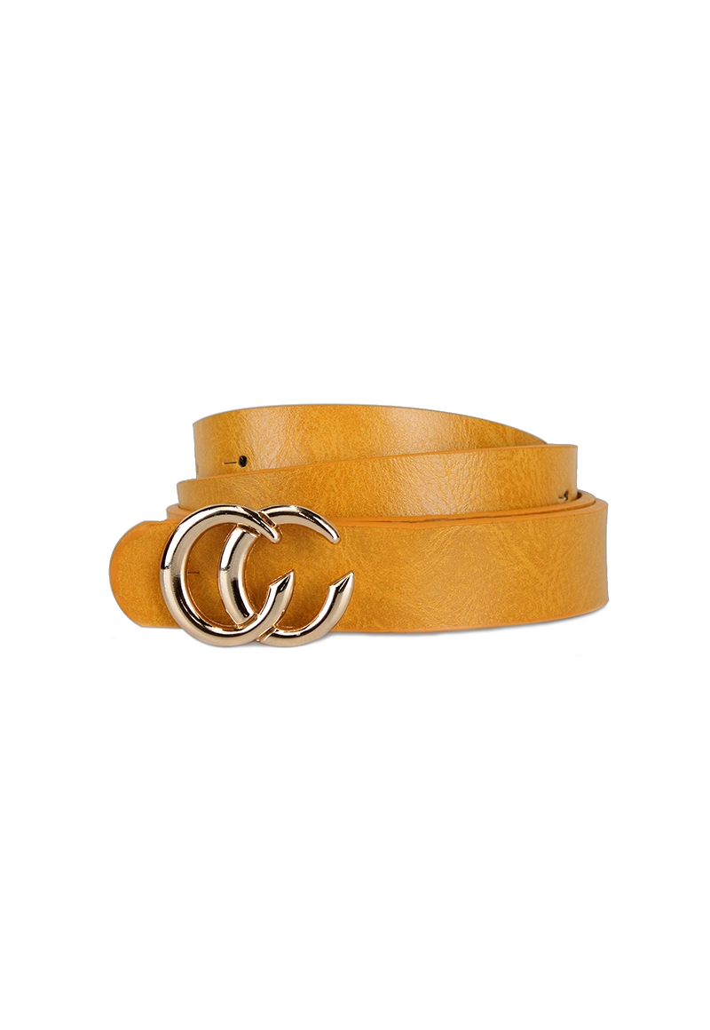 CINTURÓN ECOCUERO CARVEN AMARILLO MUJER SIENA - 1