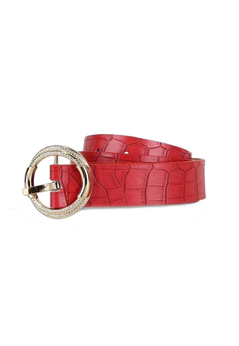 CINTURÓN ECOCUERO CARVEN ROJO MUJER VOULA - 1