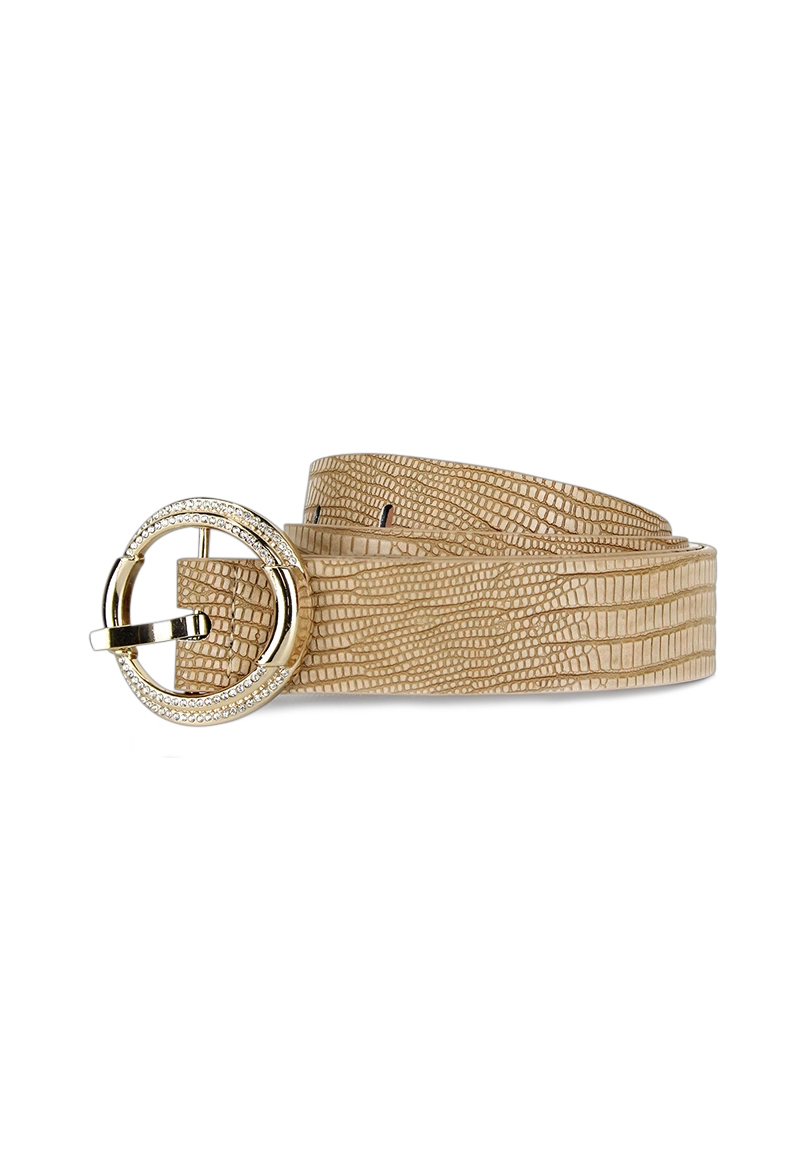 CINTURÓN ECOCUERO CARVEN BEIGE MUJER JENA - 1