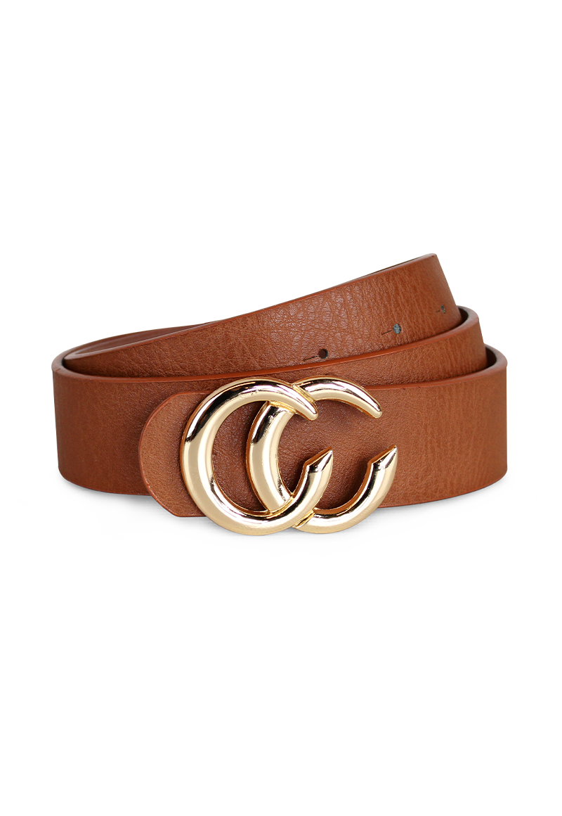 CINTURÓN ECOCUERO CARVEN CAFE MUJER POLY BROWN - 1