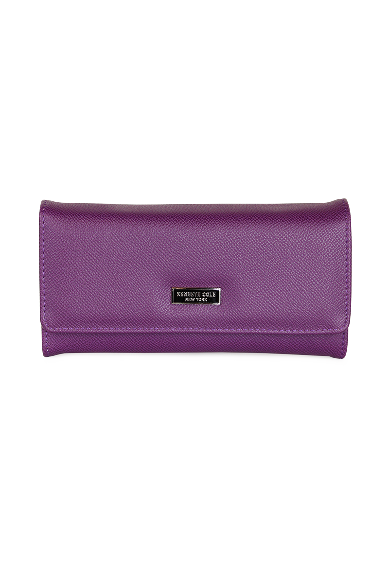 BILLETERA MUJER FLAP-BESSIE MORADA KENNETH COLE - 1