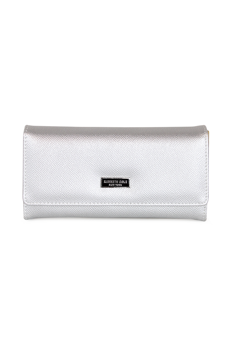 BILLETERA MUJER FLAP-BESSIE GRIS KENNETH COLE - 1