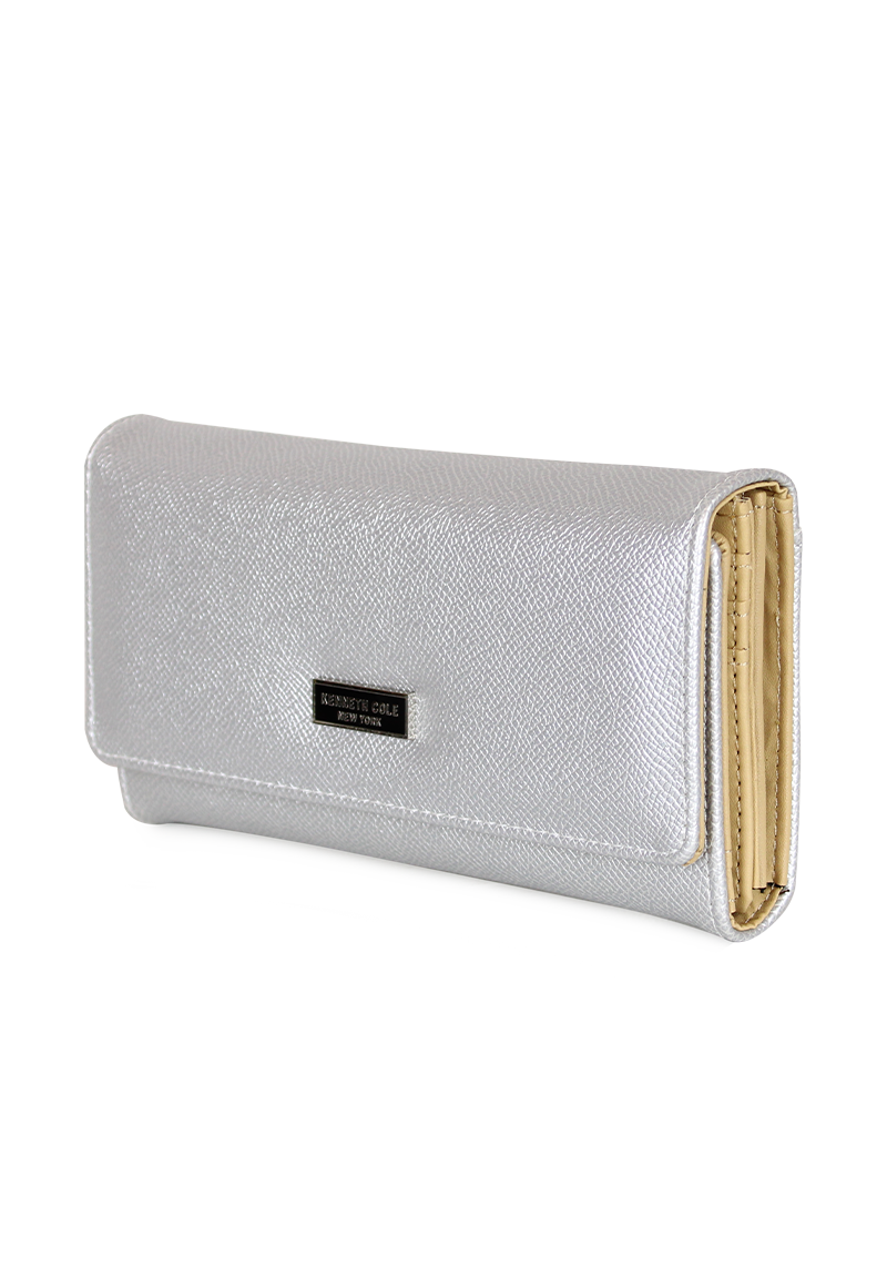 BILLETERA MUJER FLAP-BESSIE GRIS KENNETH COLE - 2