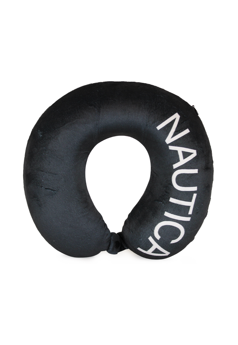 ALMOHADA NAUTICA VIAJE MEMORY FOAM 28 X 10 CM NEGRO BLANCO - 1