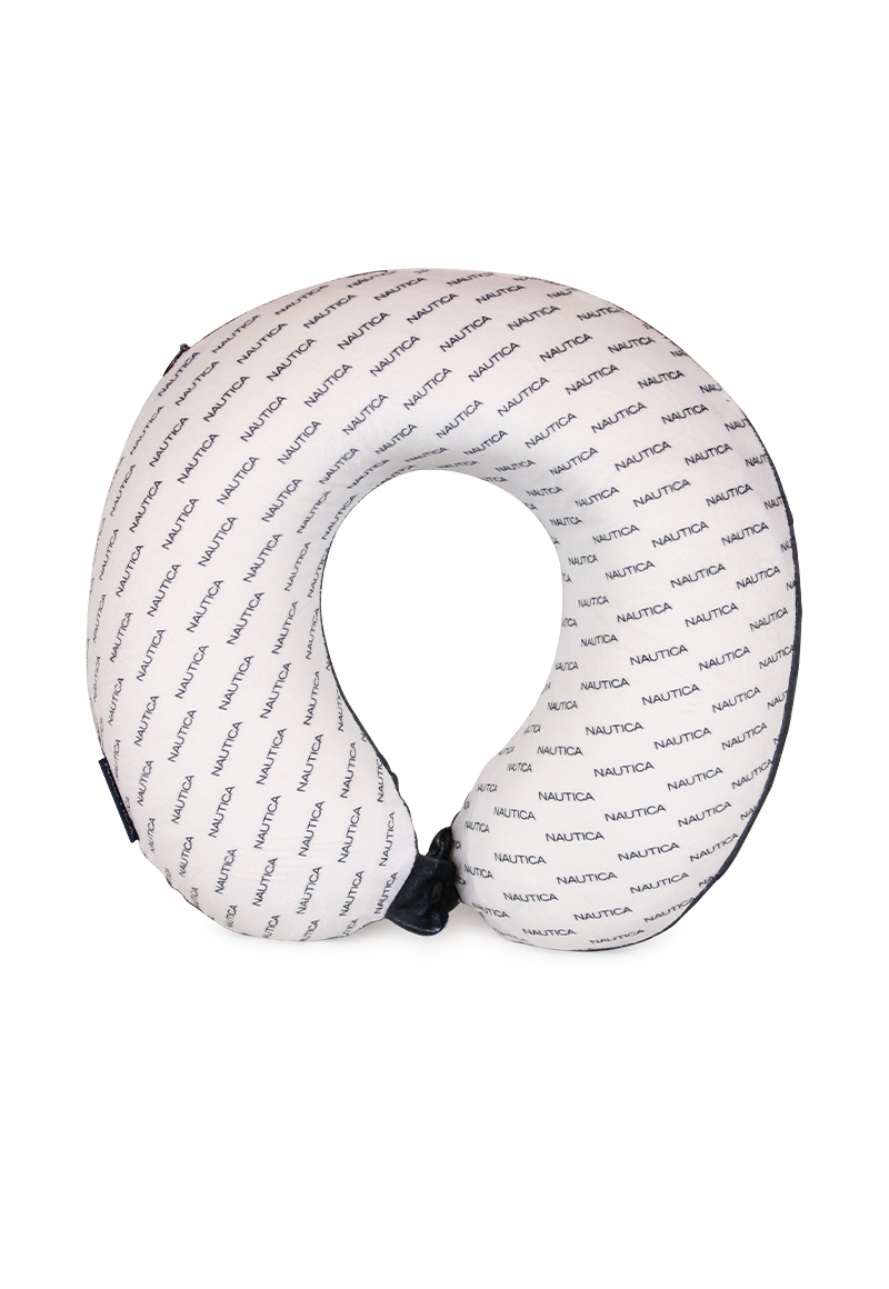 ALMOHADA NAUTICA VIAJE MEMORY FOAM 28 X 10 CM NEGRO BLANCO - 2