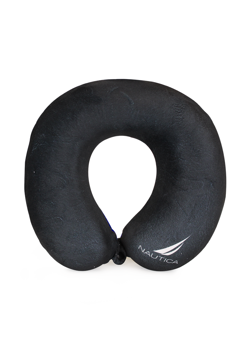 ALMOHADA NAUTICA VIAJE MEMORY FOAM 28 X 10 CM NEGRO BLANCO - 1