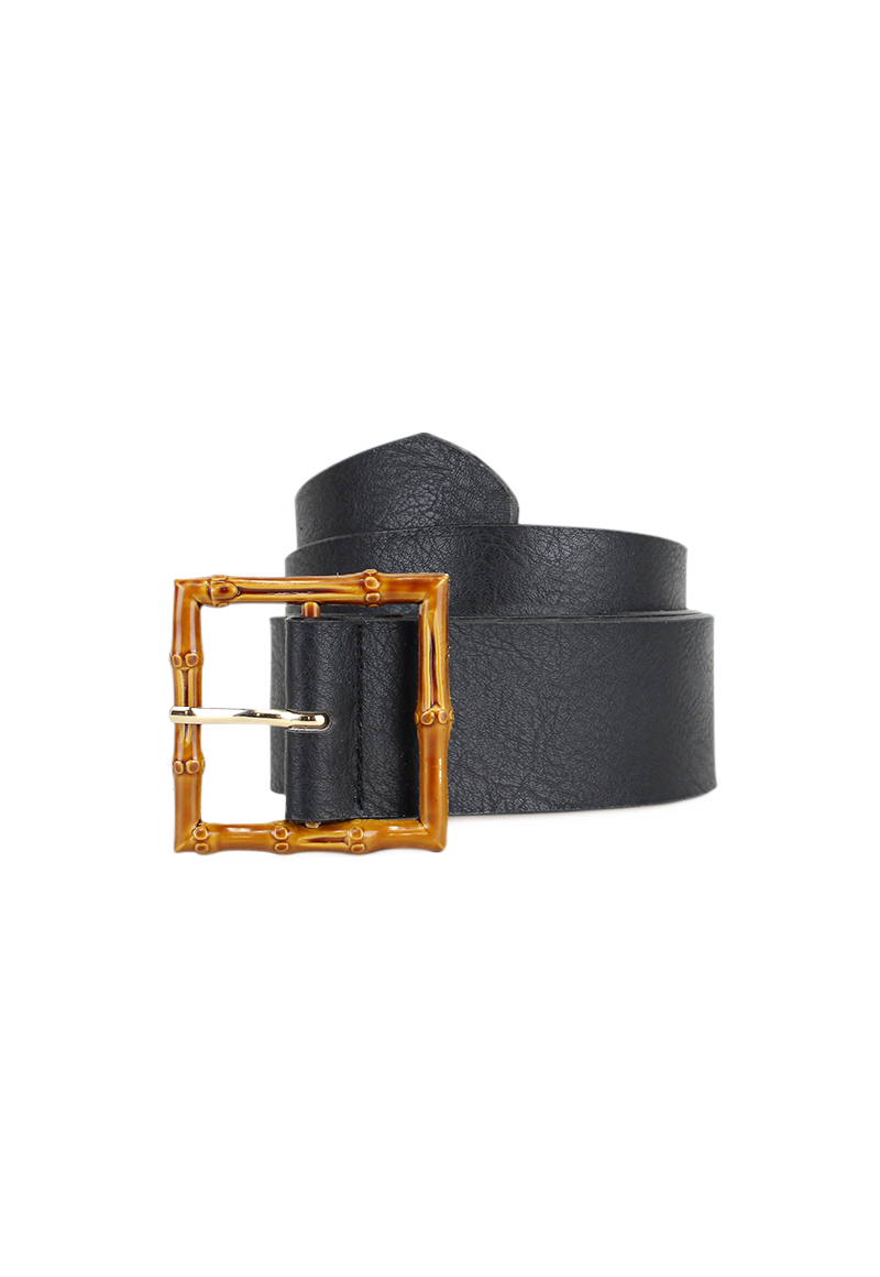 CINTURÓN ECOCUERO CARVEN NEGRO MUJER TAUPO - 1