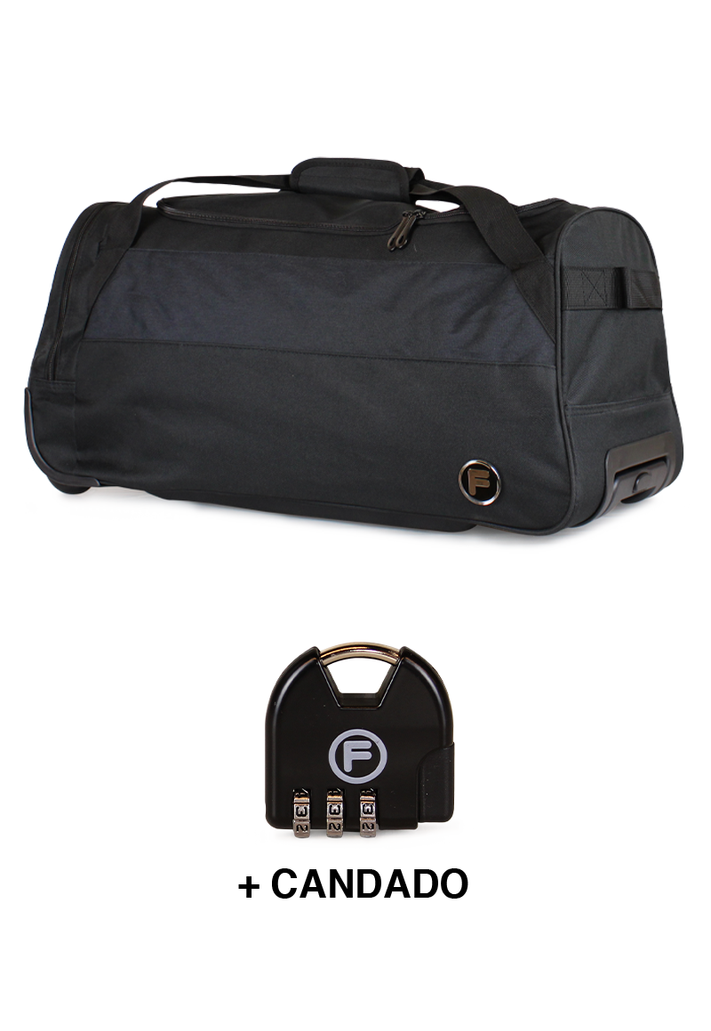 BOLSO DE VIAJE CON RUEDAS KROSS M 89 LTS NEGRO + CANDADO F - 2