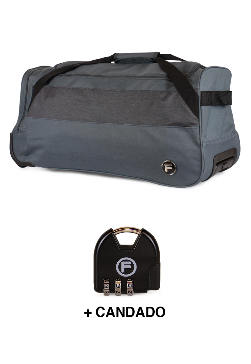 BOLSO DE VIAJE CON RUEDAS KROSS M 89 LTS GRIS + CANDADO F - 2
