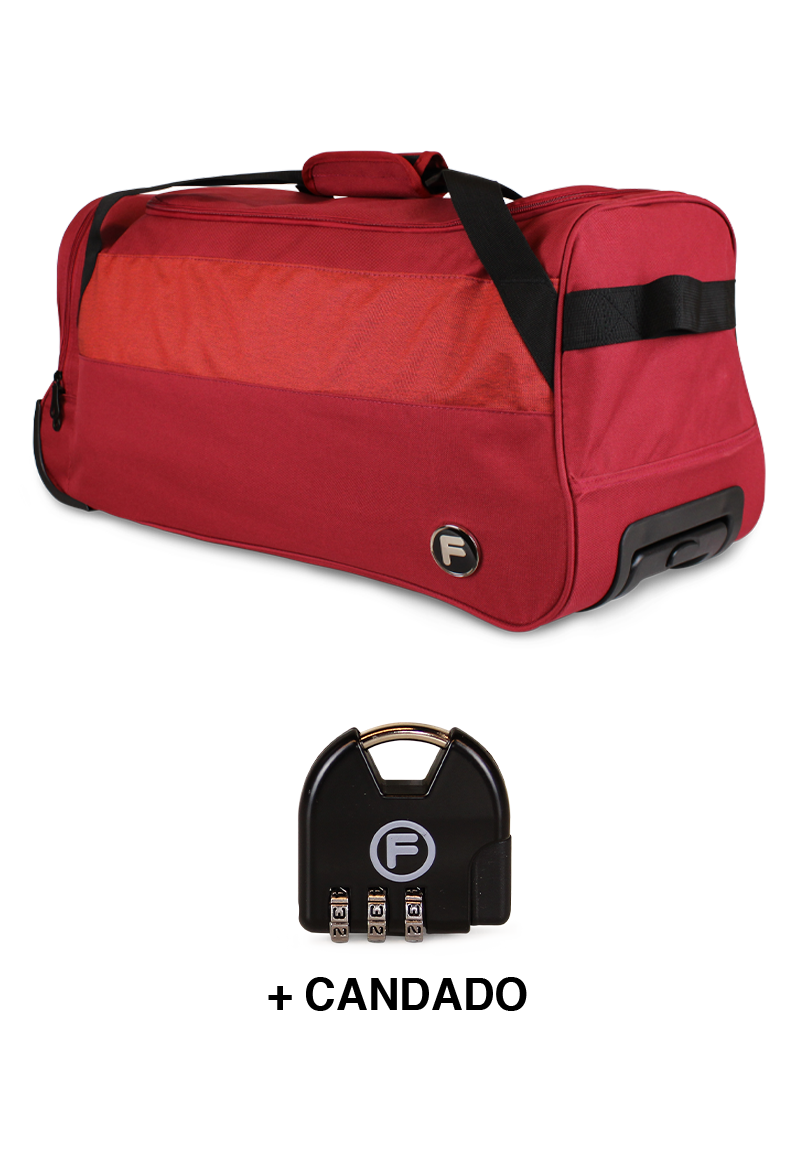 BOLSO DE VIAJE CON RUEDAS KROSS M 89 LTS ROJO + CANDADO F - 2