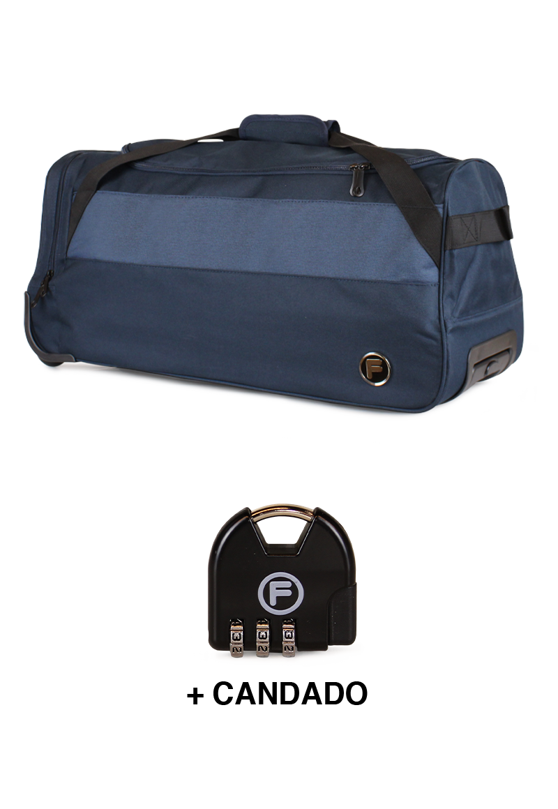BOLSO DE VIAJE CON RUEDAS KROSS M 89 LTS AZUL + CANDADO F - 2