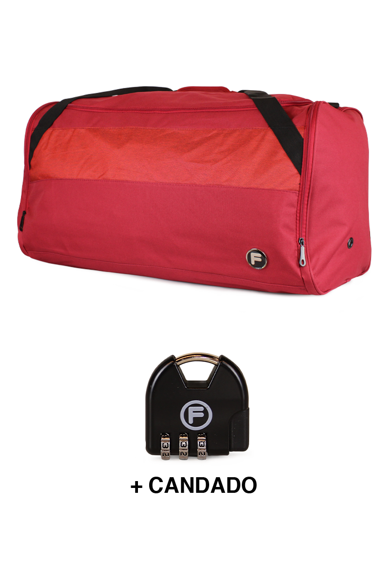 BOLSO DE VIAJE CON RUEDAS KROSS L 131 LTS ROJO + CANDADO F - 2