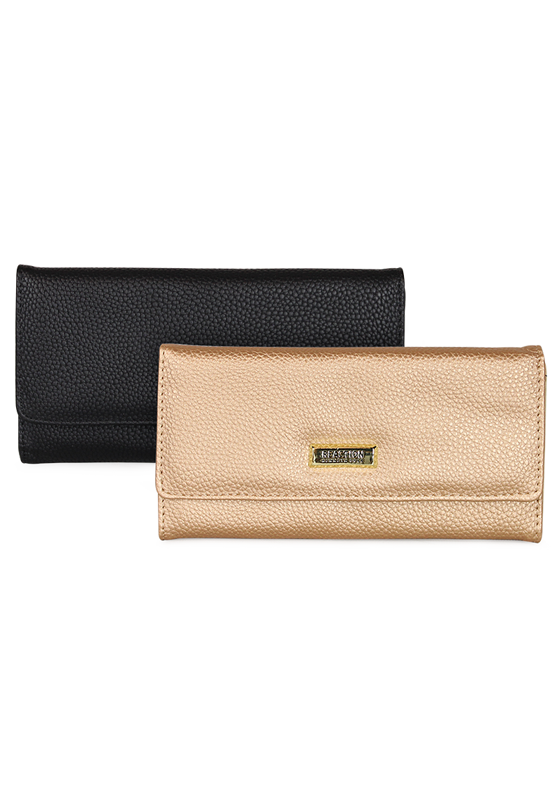 2 BILLETERAS DE MUJER FIDELIA NEGRA Y ROSADA KENNETH COLE - 1