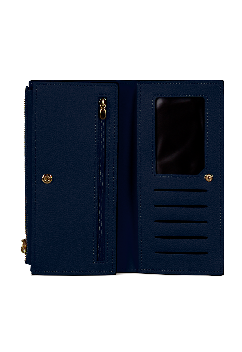 2 BILLETERAS DE MUJER DELIA NEGRA Y AZUL CARVEN - 7