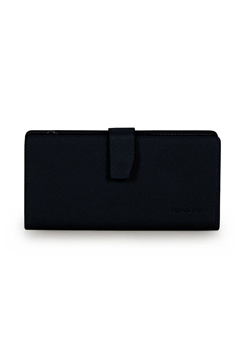 2 BILLETERAS DE MUJER VESTA NEGRA Y AZUL CARVEN - 9