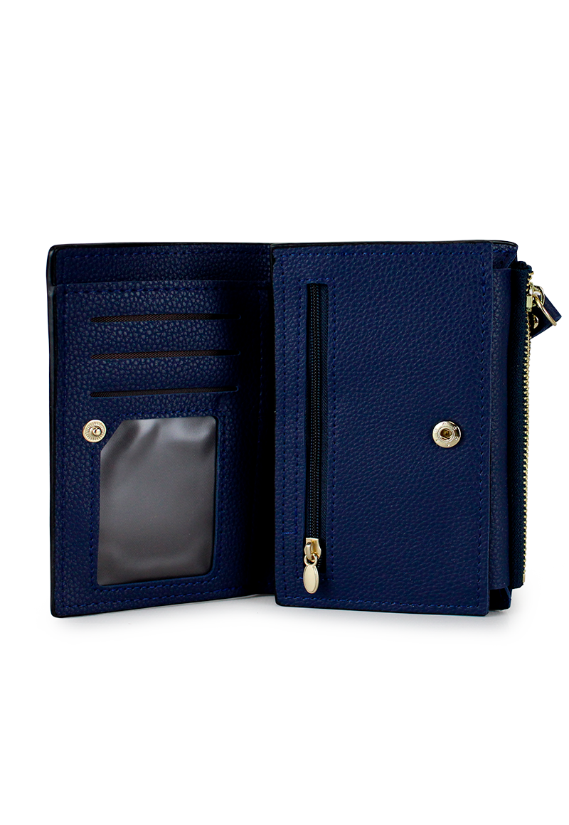 2 BILLETERAS DE MUJER ADARA NEGRA Y AZUL CARVEN - 7