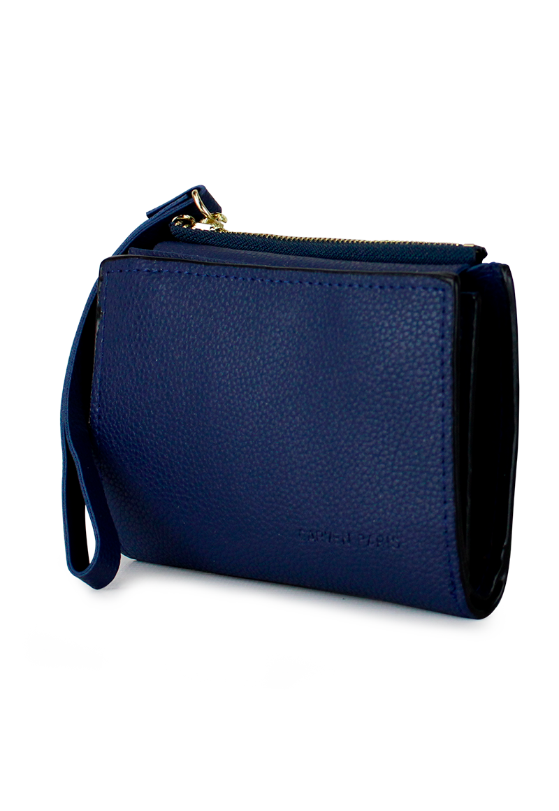 2 BILLETERAS DE MUJER ADARA NEGRA Y AZUL CARVEN - 9