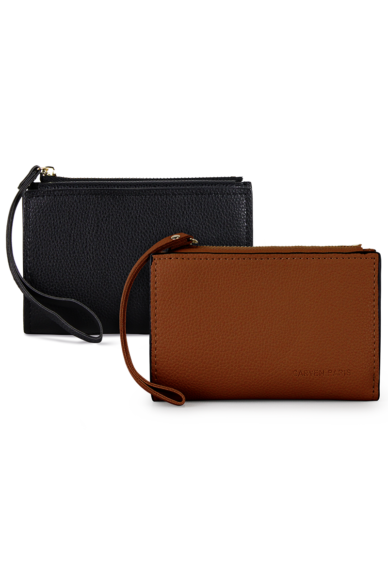 2 BILLETERAS DE MUJER ADARA NEGRA Y BROWN CARVEN - 1