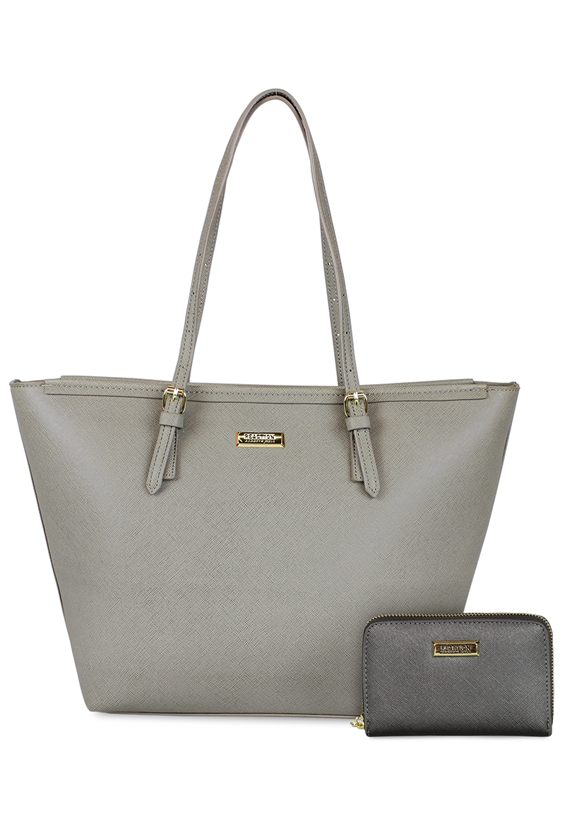 CARTERA TEMPO + BILLETERA TRIFOLD GRIS KENNETH COLE - 1