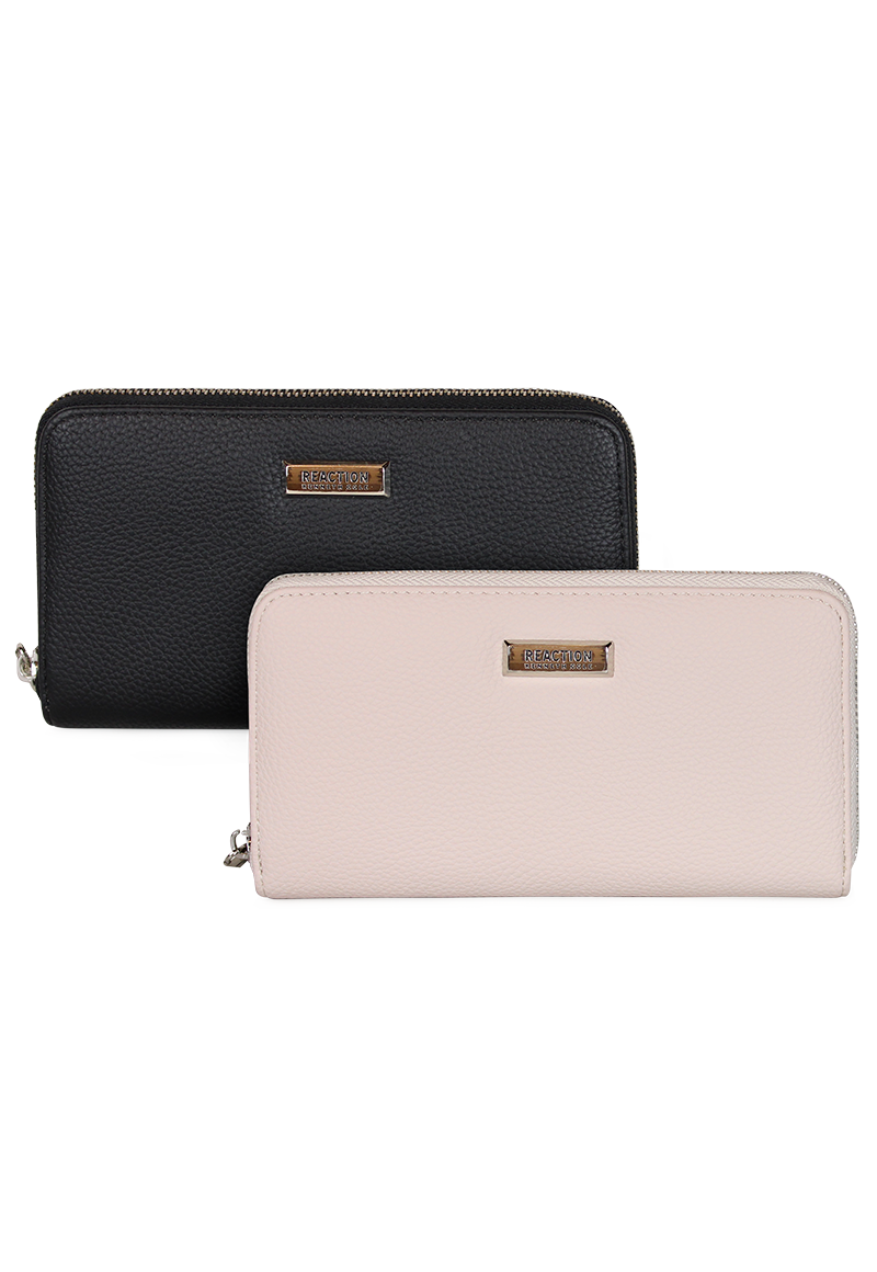 2 BILLETERAS DE MUJER CALIXTA NEGRA Y ROSA PALO KENNETH COLE - 1