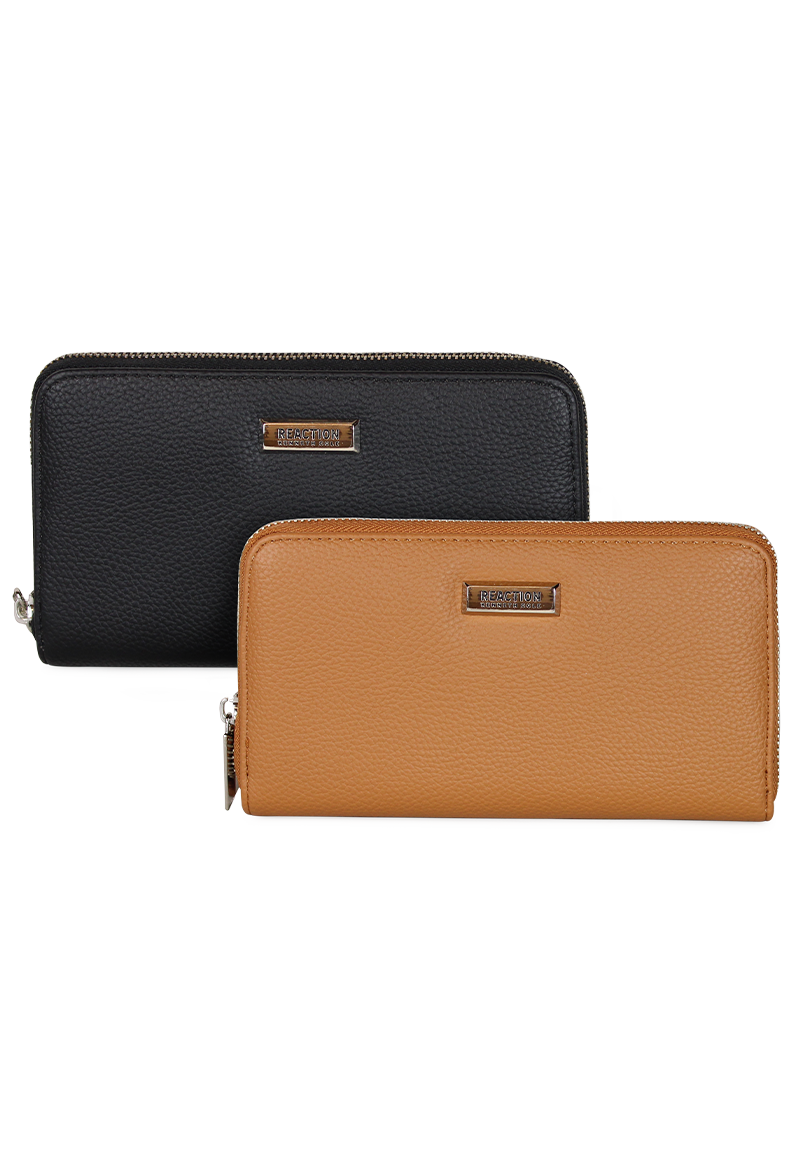 2 BILLETERAS DE MUJER CALIXTA NEGRA Y CAFÉ KENNETH COLE - 1