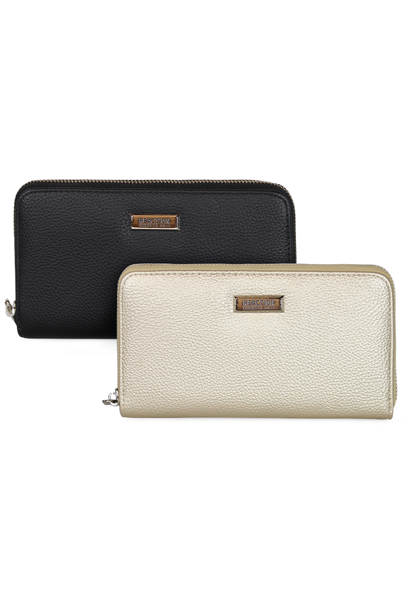 2 BILLETERAS DE MUJER CALIXTA NEGRA Y GOLD KENNETH COLE ' - 1