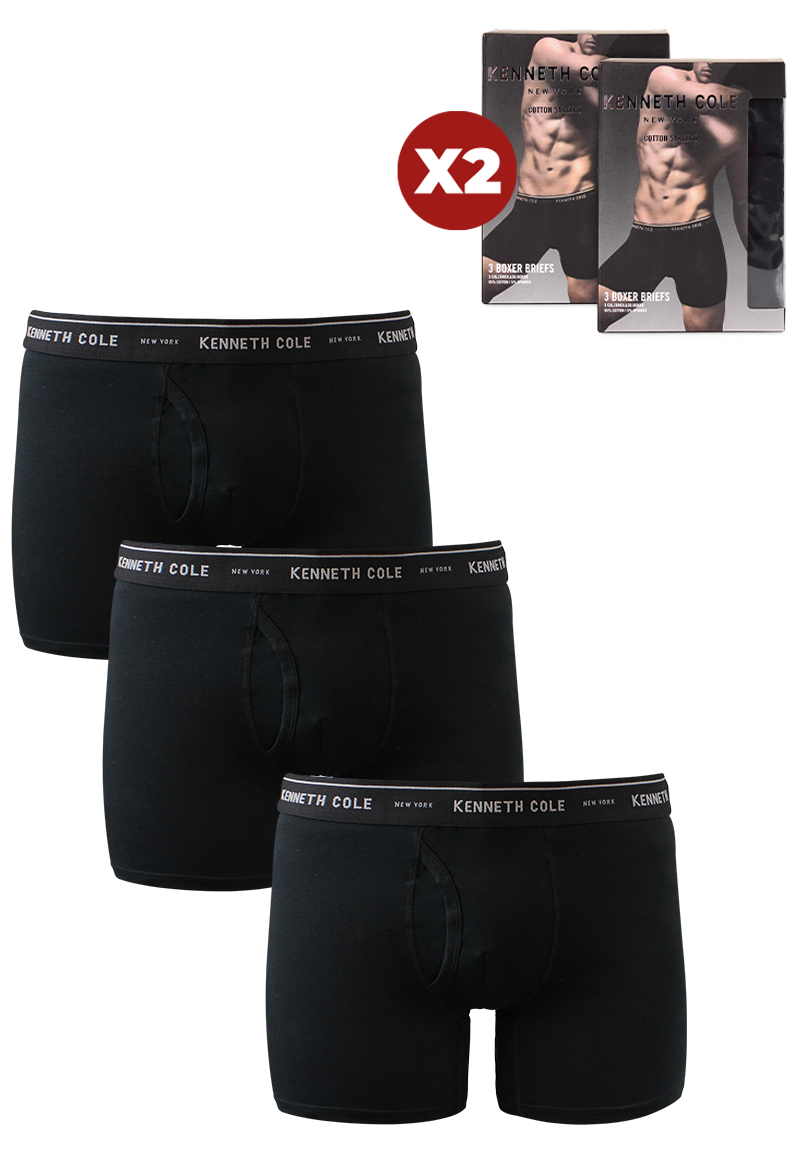 PACK 6 BOXER ALGODÓN HOMBRE KENNETH COLE NEGRO - 1