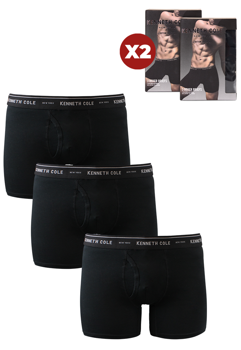 PACK 6 BOXER ALGODÓN HOMBRE KENNETH COLE NEGRO - 1