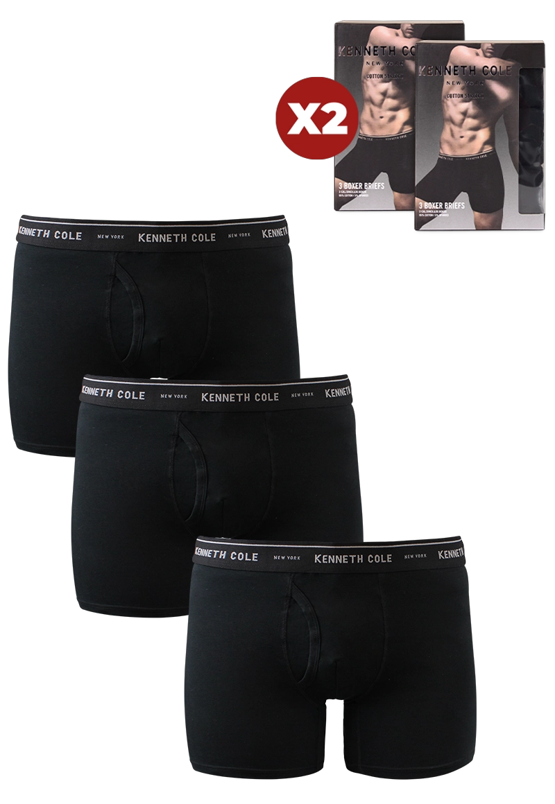 PACK 6 BOXER ALGODÓN HOMBRE KENNETH COLE NEGRO - 1